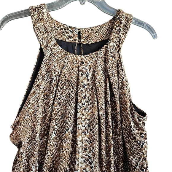 Emma & Michele Brown Sleeveless Animal Print Romper Sz Large - Picture 2 of 11